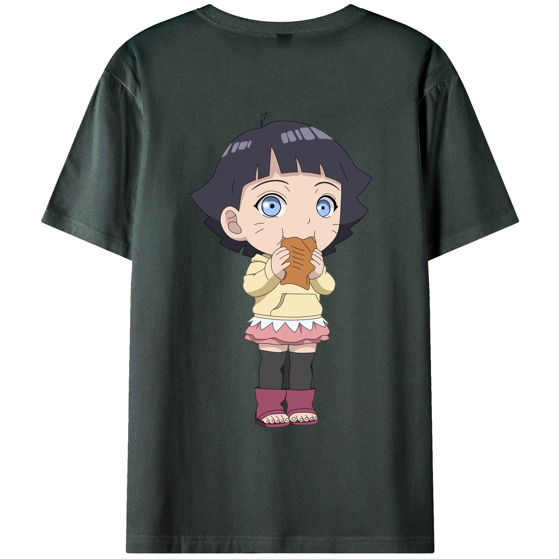 （画像用） NARUTO -ナルト- うずまき ヒマワリ Uzumaki Himawari 綿100％ メンズ半袖Tシャツ（バックプリント） 通気性